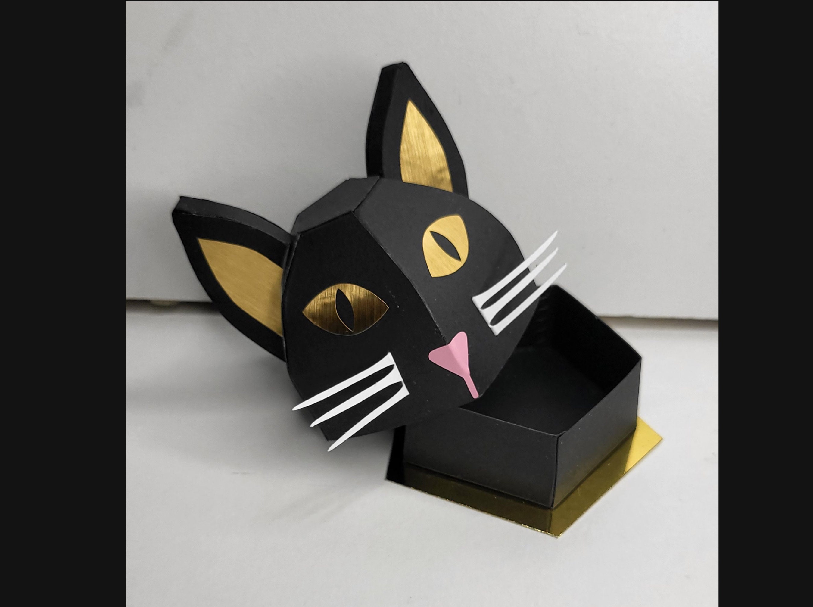 Kitty Cat Box SVG: DIY Paper Craft, Halloween Decoration (digital ...