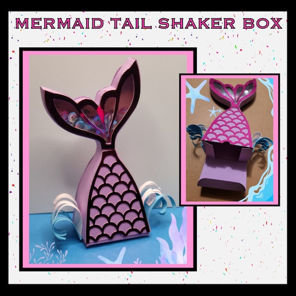 Mermaid Tail Shaker Box: SVG and PNG Digital Download for Crafting Enchantment! Instructions w/ pics. Gift, Candy, Decor  Sea Theme