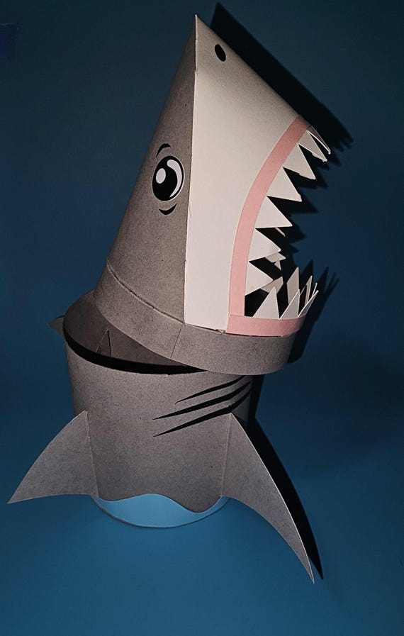 Shark Head Pringles Can Box SVG: Kids Party Favor (digital