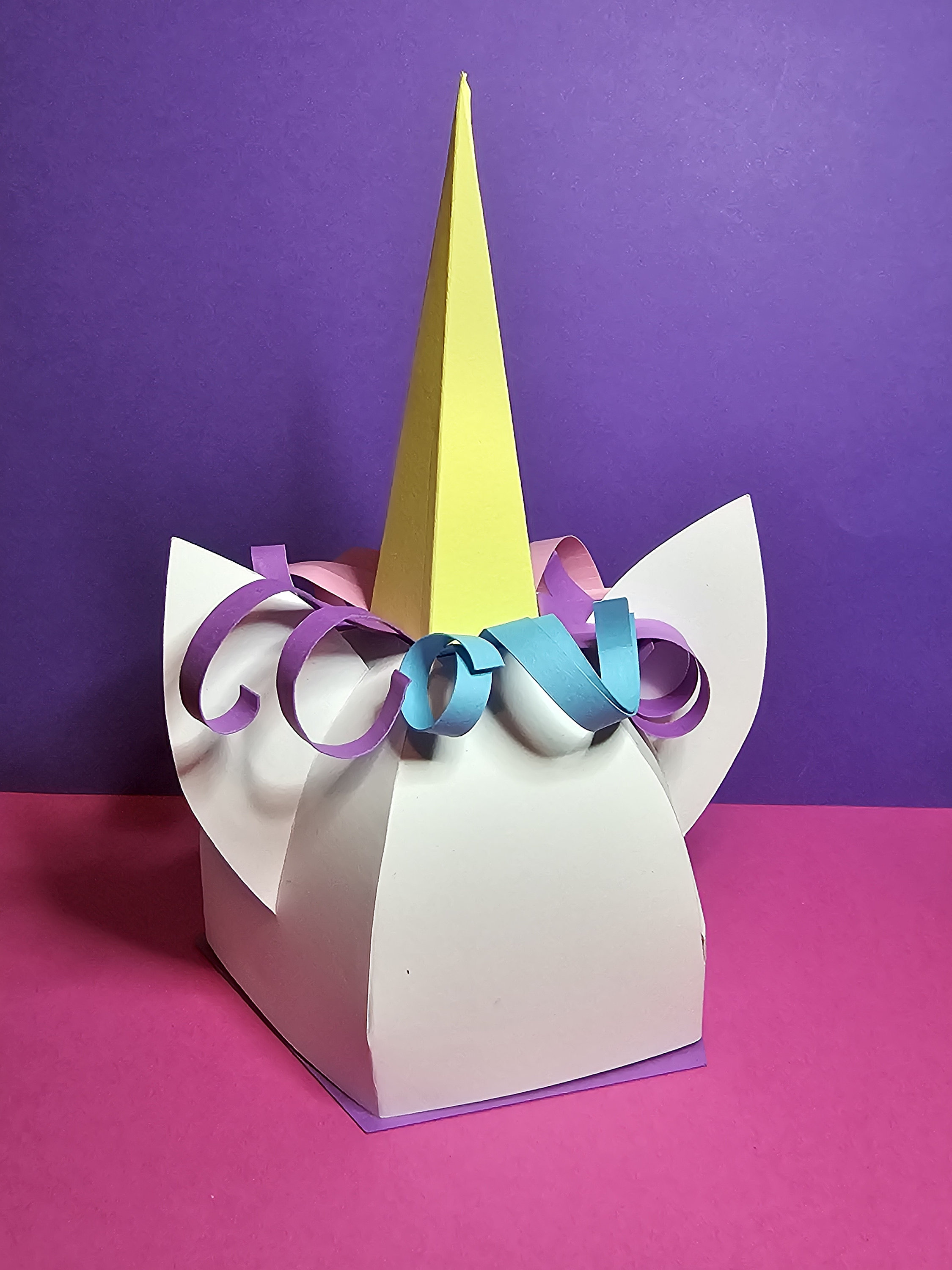 Yei Box DIY Unicorn Head Gift Box SVG PNG: Kids Party Paper Craft (digital ...
