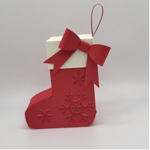 Christmas Stocking Upright Standing Box SVG & PNG DIY Paper Craft Cutting Machine Printable 