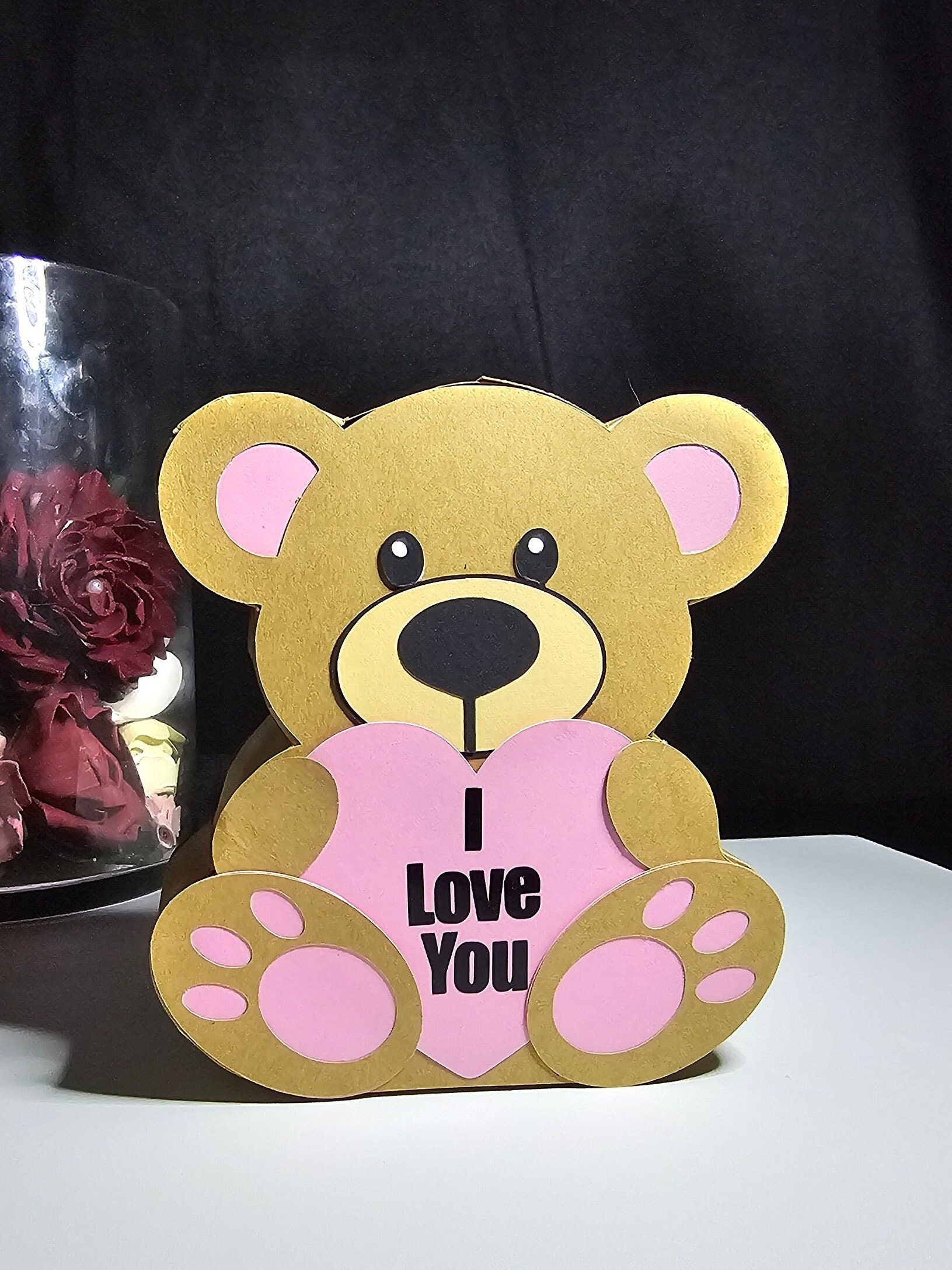 Teddy Bear Heart Treat Box SVG & PNG: DIY Gift (digital Download