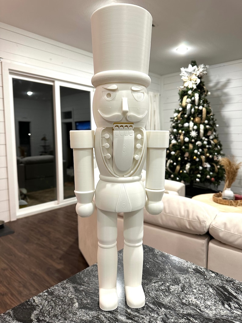 Unfinished white large 24 inches 3d printed christmas nutcracker etsy