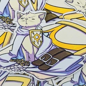 PRÉ-VENDA - Adesivo de Gato Paladino D&D
