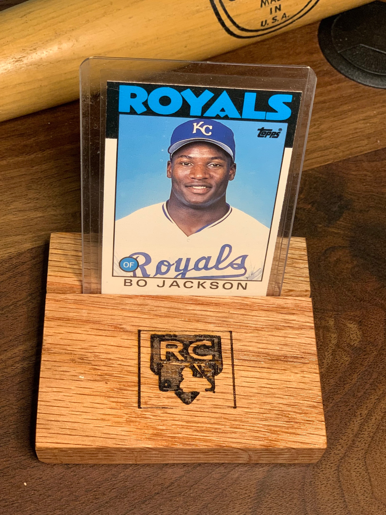Baseball Card Display Natural Oak Wood Trading Card Holder Etsy