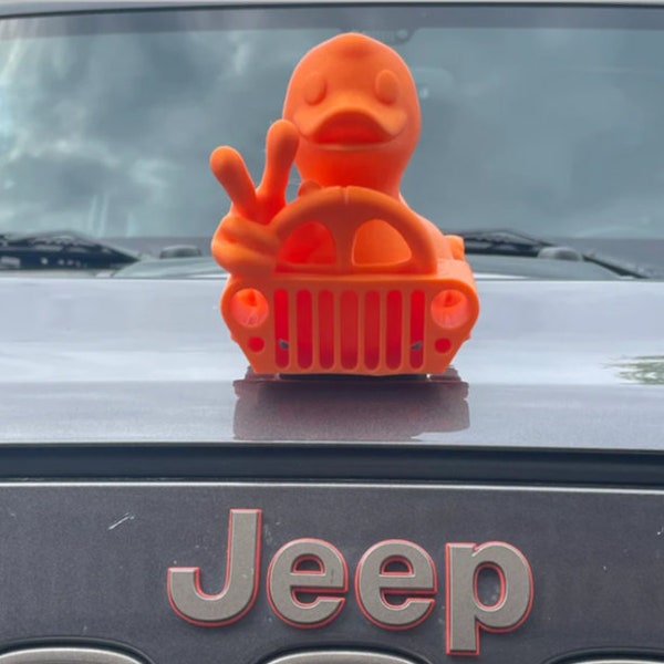 Hey DUDE The BIG SHOW by Up & Duck - Large Magnetic Jeep Duck Collectible - Strong Exterior Rubber Magnet - Jeep Lover Custom Accessory