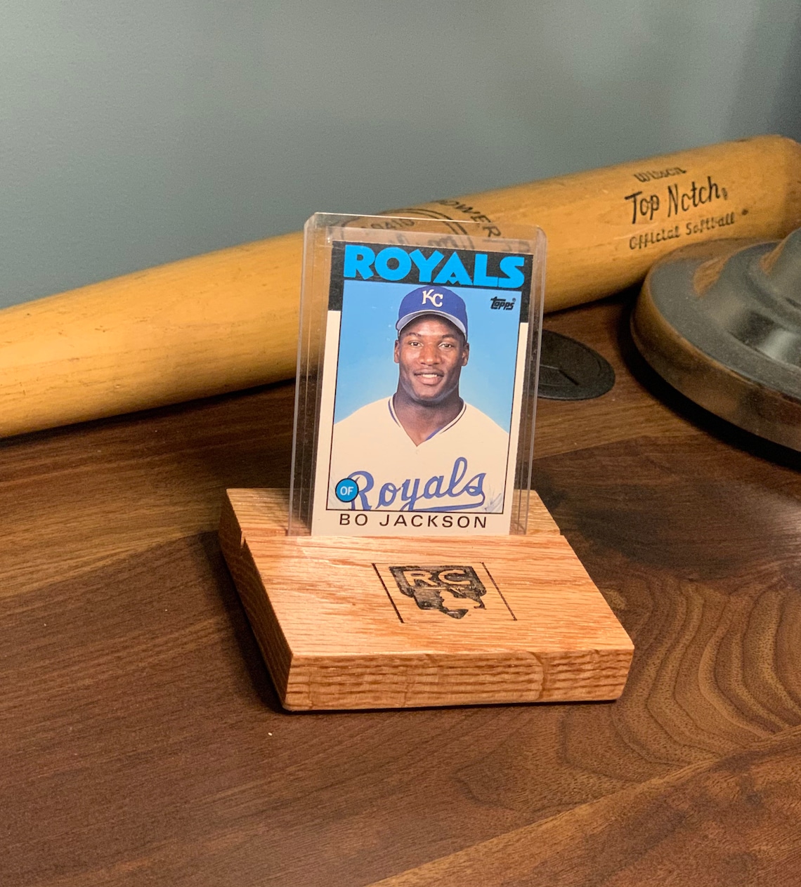Baseball Card Display Natural Oak Wood Trading Card Holder Etsy