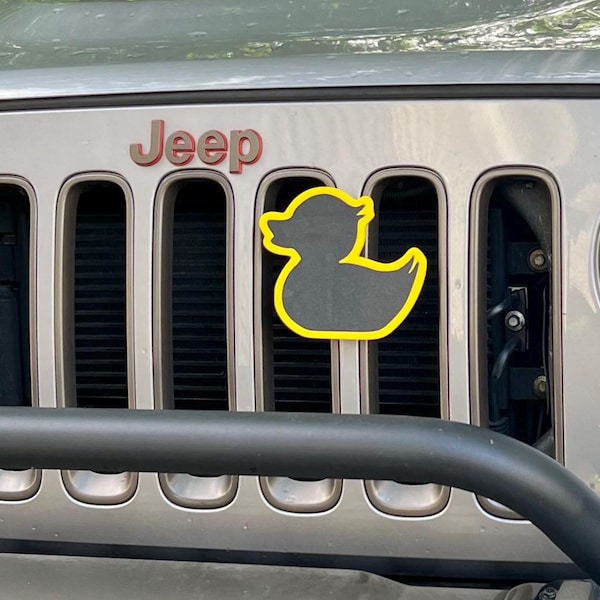 TrailCharm Duck Clamp for Jeep Grille - Fun Jeep Accessory for Wrangler Gladiator DuckDuckJeep Grill Decor Jeephers JL JK - No Tools Needed