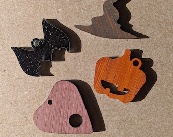 Spooky Halloween Pet Collar Tag Pattern | SVG Ready for Glowforge, Laser, and Cricut | 4 Shapes