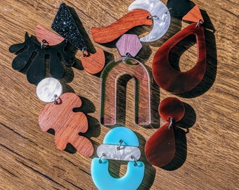 Abstract and Geometric Earring Findings | SVG Ready for Glowforge, Laser, and Cricut | 70 Shapes