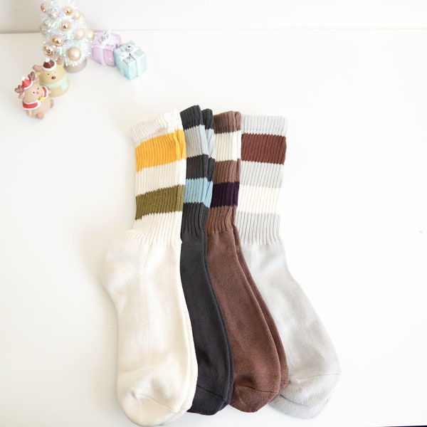 Men's Simple Basic Crew Retro Style Socks/ unique socks/sports/Travel socks/Casual socks/Gifts for him/Holiday gifts/Bachelor party gifts