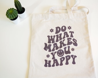 Cute Simple Inspirational wording printed Canvas Tote Bag/ Reusable bag/summer bag/beach bag/gift for her/ self gift/ gift for him