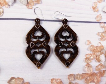 Pendiente de corazón de San Valentín SVG Glowforge - Archivo de corte láser