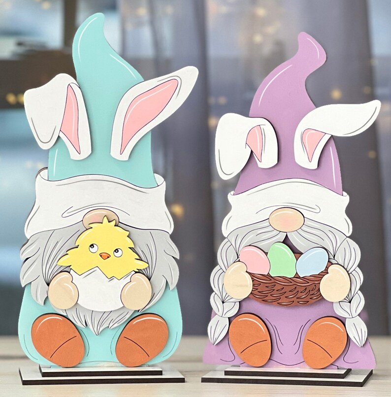 Easter Gnome Shelf Sitter Glowforge SVG Digital Laser Cut File Holiday ...