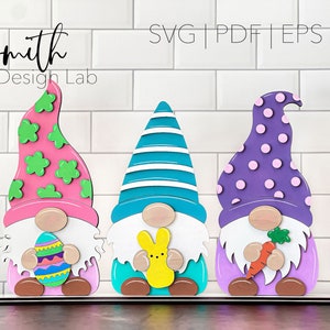 Easter Gnomes, Easter SVG, Shelf Sitter File, Glowforge Laser SVG File