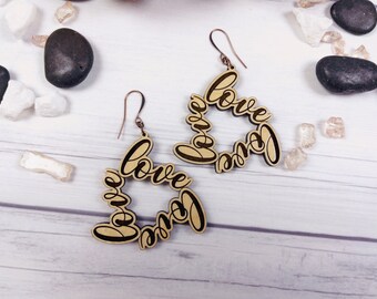 Pendientes de guión de San Valentín Glowforge SVG - Archivo de corte láser