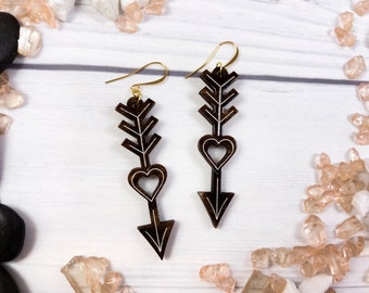 Pendiente de flecha de corazón de San Valentín SVG Glowforge - Archivo de corte láser