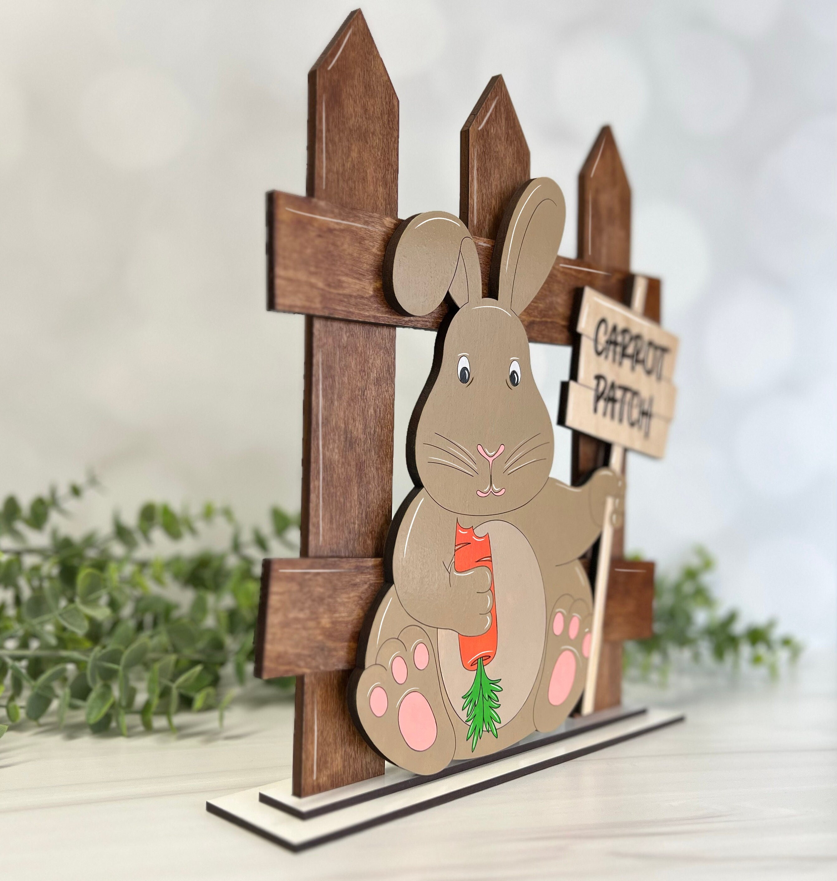 Easter Bunny Laser SVG | Wooden DIY Shelf Sitter File | Glowforge Cut ...