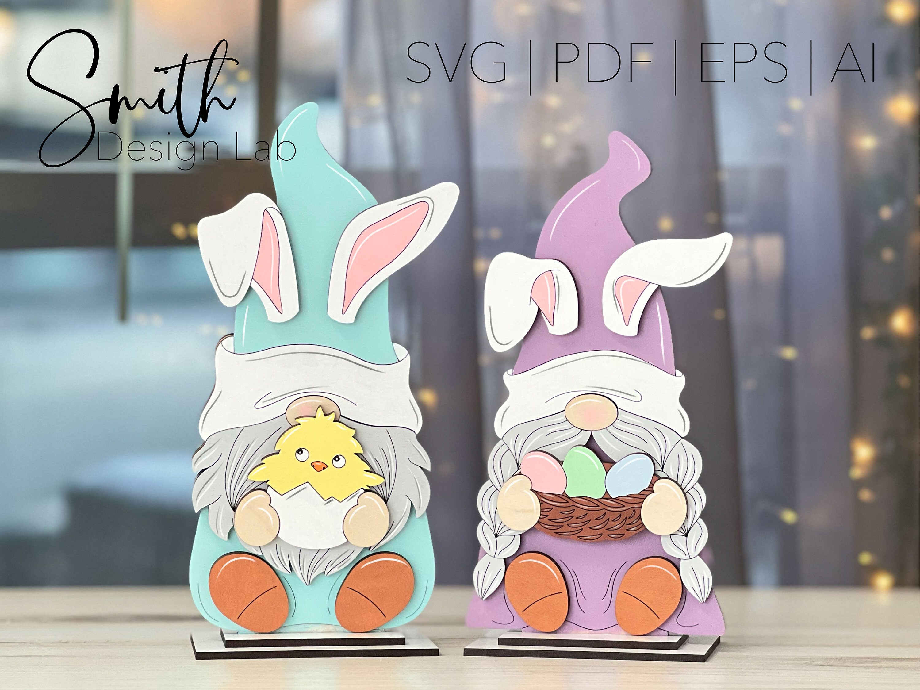 Easter Gnome Shelf Sitter Glowforge SVG Digital Laser Cut File Holiday ...