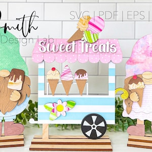 Ice Cream Stand Gnomes | Glowforge Laser SVG Digital Cut File | SmithDesignLab