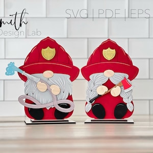 Firefighter Fireman Firewoman Shelf Sitter Glowforge SVG Digital Laser Cut File First Responder Gift Handmade Design Wood Decor AI PDF