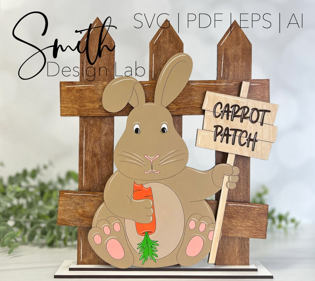 Easter Bunny Laser SVG | Wooden DIY Shelf Sitter File | Glowforge Cut ...