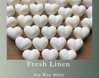 Fresh Linen Handcrafted Soy Wax Melt Hearts