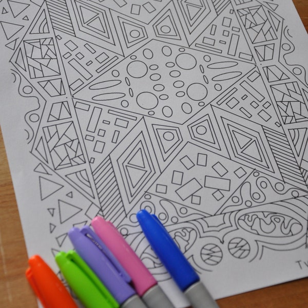 Printable Geometric Coloring Page