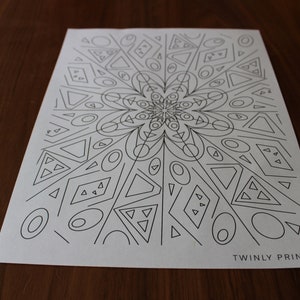 Printable Geometric Mandala Coloring Sheet - Etsy