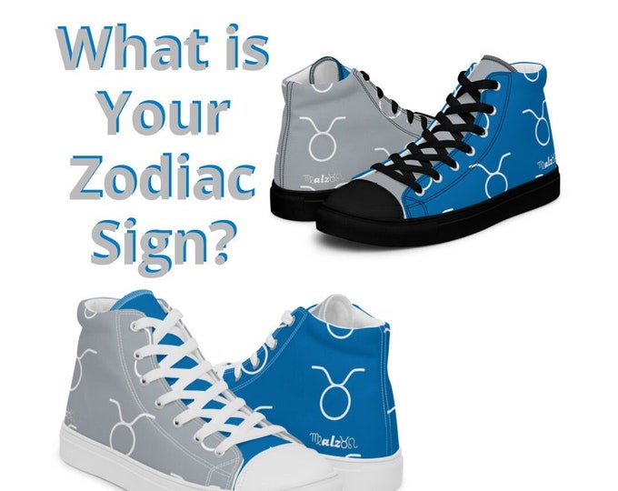 Detroit Lions Zodiac Sign Shoes l Adult Gym Sneakers l Astrology Hightops  l Custom High Top Canvas Shoes l Pattern Gift Football Kicks NFL