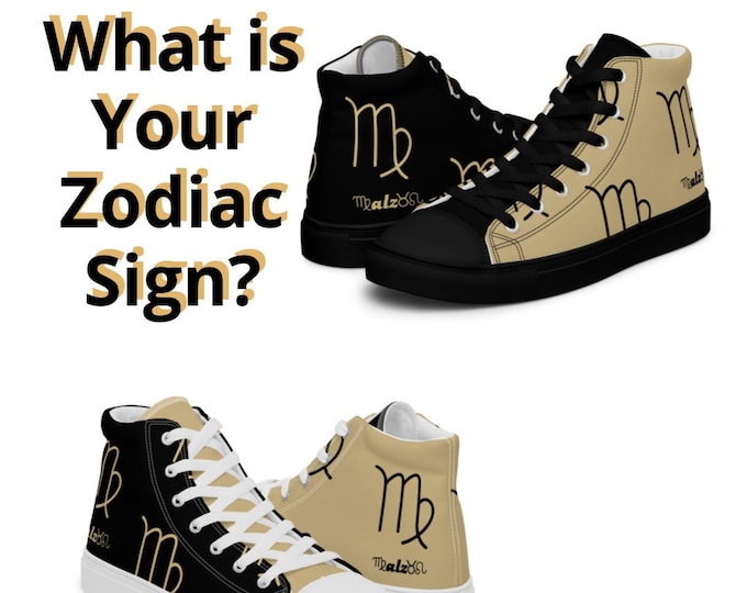 New Orleans Saints Zodiac Sign Shoes l Adult Gym Sneakers l Astrology Hightops l Custom High Top Canvas Shoe l Pattern Gift l Football Kicks