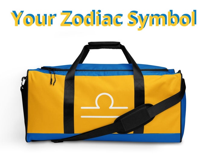 Los Angeles Chagers AFC West Zodiac Sign Duffle Bag l Gym Bag l Weekender Bag l Astrology Travel l NFL Sport Team Color l Astrological Gift