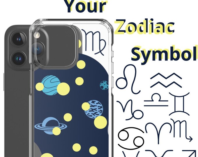 Zodiac Clear Case for iPhone® Pro Max (15/14/13/12/11), Pro (15/14/13/12/11), Plus (15/14), 15/14/13/12/11/8/7, Mini (13/12), X/XS/XR/SE