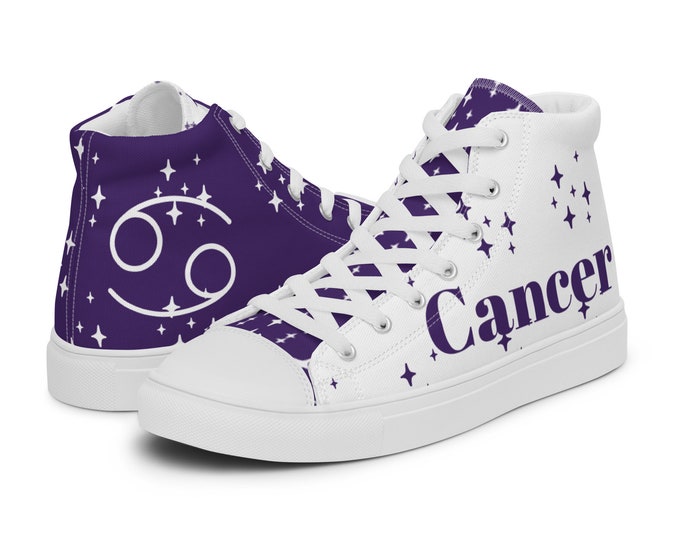 Cancer Alexandrite Men’s High Top Canvas Shoes