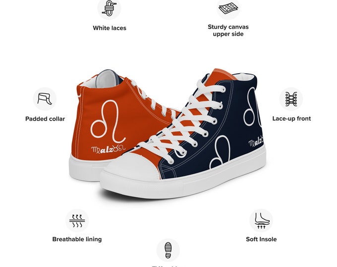 Chicago Bears Zodiac Sign Shoes l Adult Gym Sneakers l Astrology Hightops l Custom High Top Canvas Shoe l Pattern Gift l Football Kicks