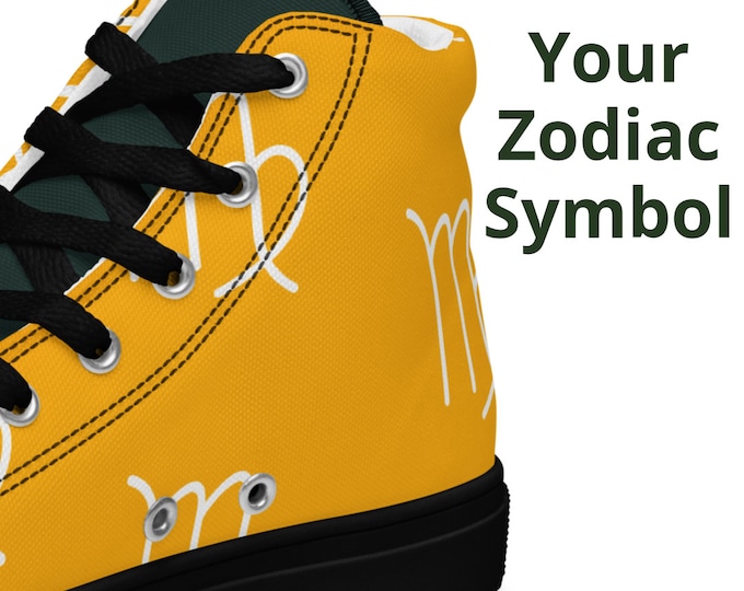 Green Bay NFC North l Zodiac Shoe l Adult Gym Sneaker l Astrology High Tops l Custom Canvas l Pattern Gift l Astrological Football Kicks NFL