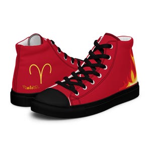 Fire Sign Aries Leo Sagittarius Women’s High Top Canvas Shoes