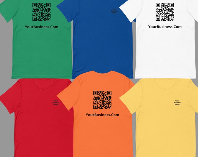 Custom Business T-Shirt | Personalized Small Business Shirt | Custom QR Code Tee | Business QR Code Shirt | Advertising Business T-Shirt
