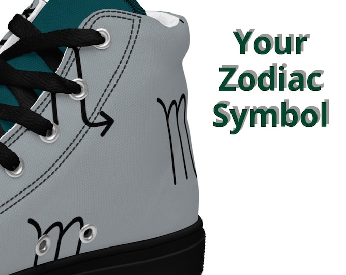 Eagles Zodiac Sign Shoes l Adult Gym Sneaker l Astrology Hightops l Custom High Top Canvas Shoe l Pattern Gift l Astrological Football Kicks