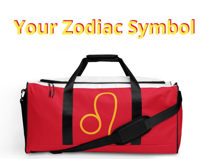 Kansas City Chiefs Custom Zodiac Sign Duffle Bag l Astrology Travel l Gym Luggage l Astrological Gift l Adult Sports l NFL Workout l AFC