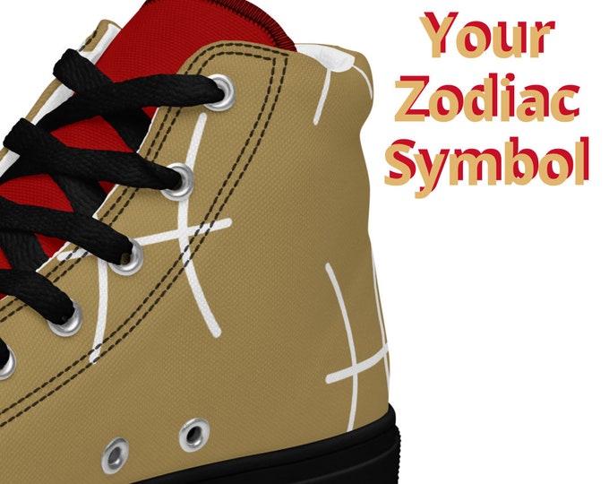 San Francisco 49ers l Zodiac Sign Shoes l Adult Gym Sneaker l Astrology Hightops l Custom High Top Canvas Shoe l Pattern Gift l Astrological