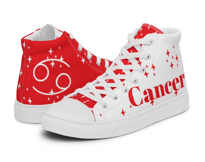 Cancer Ruby Men’s High Top Canvas Shoes