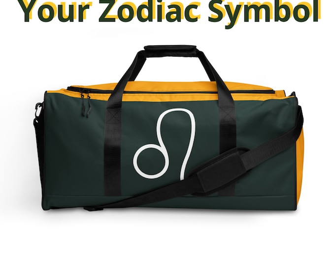 Green Bay Packers Zodiac Sign Bag l Astrology Travel Gym Luggage l Astrological Gift l Adult Sports Bag l NFL Workout l NCF North Overnight