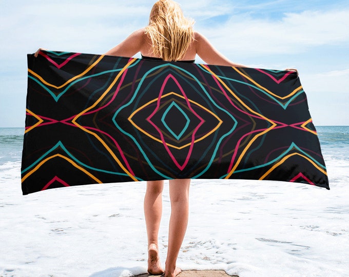 Lines Beach Sublimated Towel