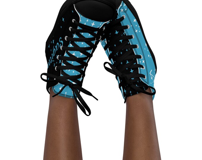 Sagittarius Blue Topaz Women’s High Top Canvas Shoes
