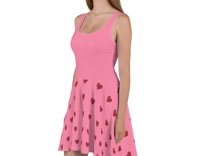Pink Heart Skater Dress