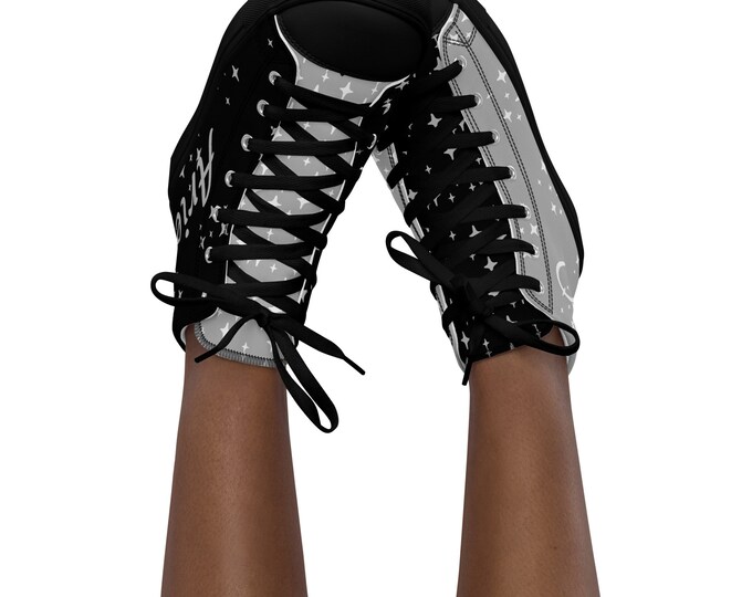 Aries Diamond Women’s High Top Canvas Shoes