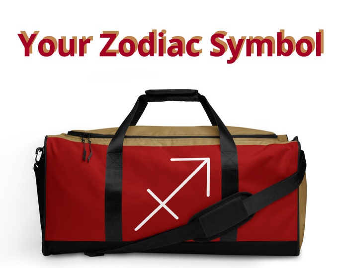 San Francisco 49ers Custom Zodiac Sign Duffle Bag l Astrology Travel Gym Luggage l Astrological Gift l Adult Sports l NFL Workout l Weekener