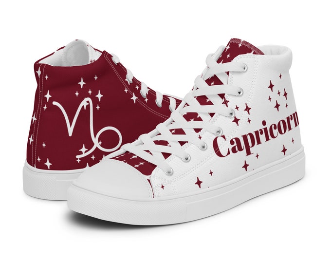 Capricorn Garnet Men’s High Top Canvas Shoes