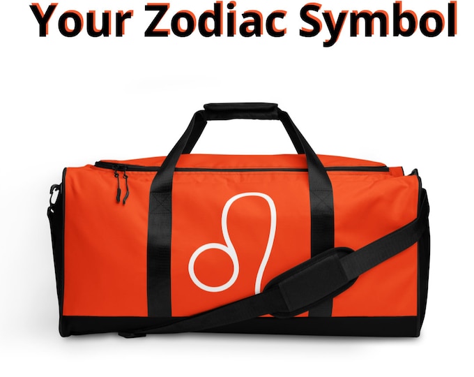 Cincinnati Bengals Custom Zodiac Sign Duffle Bag l Astrology Travel l Gym Luggage l Astrological Gift l Adult Sports l NFL Workout l